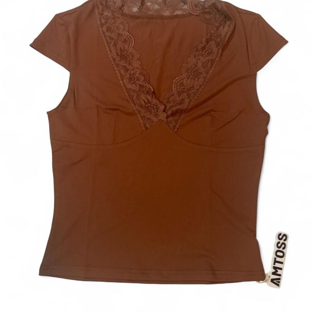 Unbranded Women's Brown and Tan Crop-top